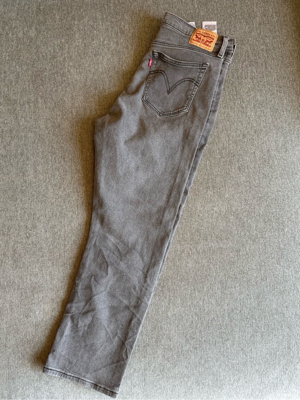 Levi's Gray Wedgie Straight Ankle Jeans